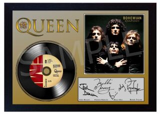 Queen Freddie Mercury Music Bohemian Rhapsody Signed Framed Photo Lp Vinyl