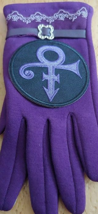 Prince Rogers Nelson Purple Love Symbol Gloves With Touch Screen Fingers 3