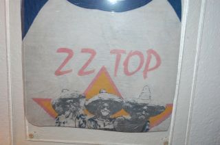 Very RaRe Vintage1982 ZZ Top El Loco Tour beige Blue Tshirt Rare Poor Ripped 4