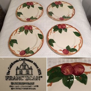 Set Of 4 Vintage Franciscan Apple 8 " Salad/dessert Plates Interpace Usa