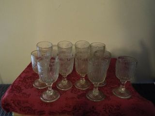11 Vintage Jeannette Depression Glass Iris And Herringbone Cordial Glasses