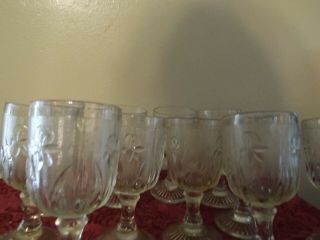 11 VINTAGE Jeannette Depression Glass Iris and Herringbone Cordial Glasses 3
