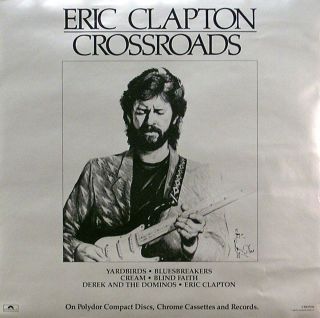 Eric Clapton 1988 Crossroads Silver Promo Poster