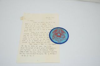 Vintage Queen Official International Fan Club Patch & Letter Roger Taylor