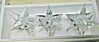 3 Rosenthal STAR Crystal Candle Holders 2 7/8 
