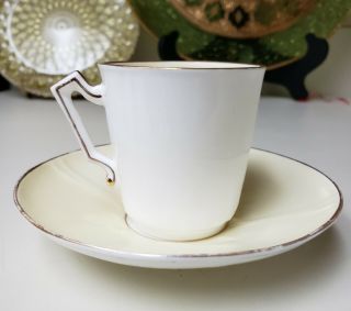 Ktk Lotus Ware After Dinner Teacup Saucer Gold Pastel Yellow Knowles Taylor