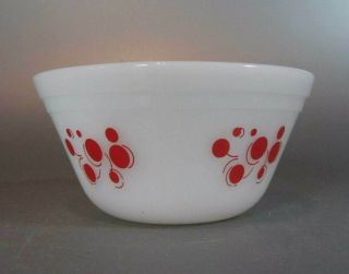 Vintage Federal Atomic pattern RED Polka Dots Mixing Bowls 5 
