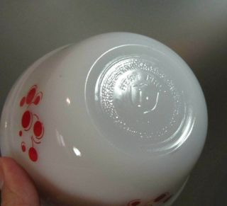 Vintage Federal Atomic pattern RED Polka Dots Mixing Bowls 5 