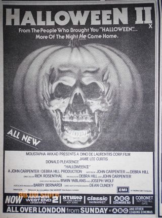 Halloween Ii - London Cinema Advert Uk 1982