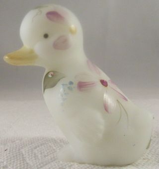 Fenton Glass Duck Figurine 3 1/2 " Tall Hand Signed
