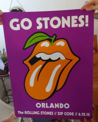 Rolling Stones Concert Poster Zip Code Tour Orlando 18x24 Authentic Vip