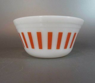 Vintage Federal Orange / Red Vertical Stripe Pattern Mixing Bowls 6 "