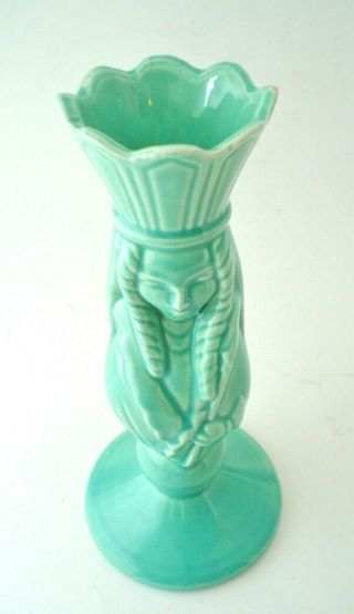 1959 Hull Coronet Queen Vase Teal Blue Glaze USA 3