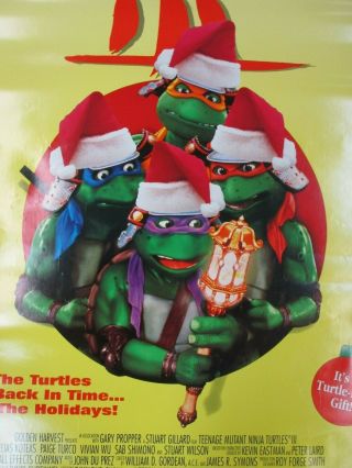 40x27 Vintage 90 ' s TMNT III Teenage Mutant Ninja Turtles 3 Movie Poster 1992 2