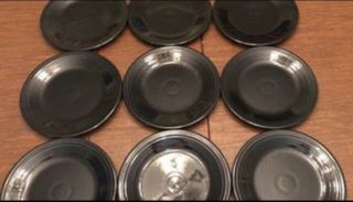 Fiestaware Dinner Plates 10 1/2” Set Of 9 Retired Black