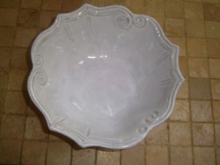 Vietri Incanto White Baroque Medium Serving Bowl 10.  5 " Euc