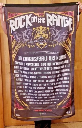 2018 Rock On The Range Line Up Flag Huge 3x5 Ft Tool Avenged Sevenfold Godsmack