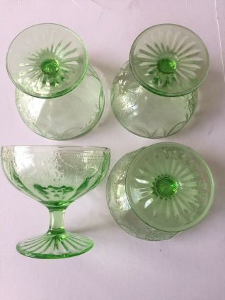 Cameo " Ballerina " Or " Dancing Girl " Green Sherbet - - - - - Hocking Glass Company