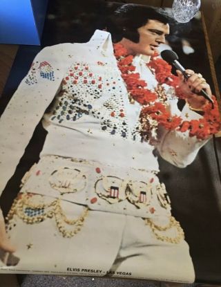 Vintage Elvis Presley Poster 1976 Las Vegas Rhinestone Jumpsuit