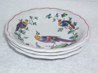 Copeland Spode Chelsea Birds Set Of 3 Coupe Cereal Bowls 6 3/8 "