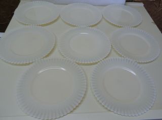 Set Of 8 Macbeth Evans Cremax Or Ivrene Petalware Salad Plates