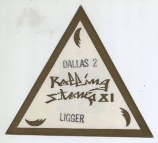 Rare The Rolling Stones 11/1/81 Ligger Triangular Cloth Backstage Pass