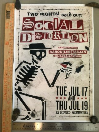Rare 2018 Social Distortion Tour Poster @ Ace Of Spades Sacramento 13 " X19 "