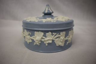 Vintage Wedgwood Cream On Lavender (blue) Large Spiked Knob Trinket Jewelry Box