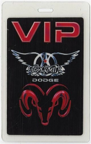Aerosmith Authentic 2001 Laminated Backstage Pass Just Push Play Tour Dodge Vip