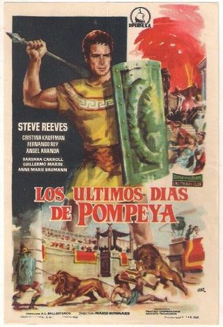 The Last Days Of Pompeii Steve Reeves Peplum Spanish Herald Mini Poster