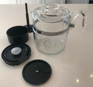 Vintage Pyrex 7759 9 - Cup Glass Flameware Coffee Pot Percolator