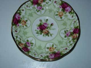Royal Albert Old Country Roses Rose Cameo Green Tea Cup and Saucer Set 4