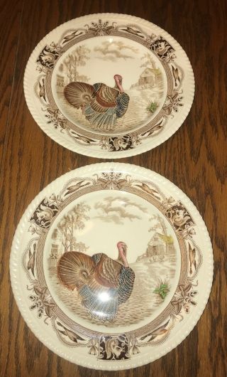 Johnson Brothers Barnyard King Turkey Dinner Plates Set Of 2 Thanksgiving
