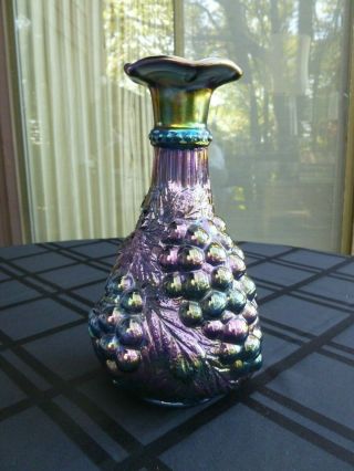 " Imperial Grape " Lavender Carnival Glass Water Carafe