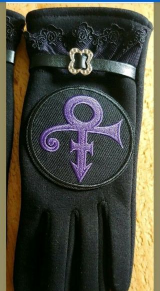 Prince Rogers Nelson Black Love Symbol Gloves With Touch Screen Fingers 2