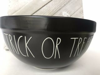 Rae Dunn Trick Or Treat Black Ceramic Bowl Ll Large Letter Halloween