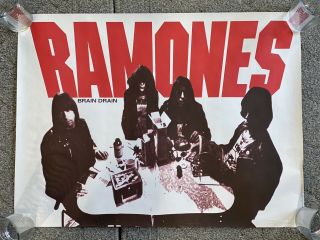 Vintage 1989 Ramones " Brain Drain " Sire Records Store Display Poster
