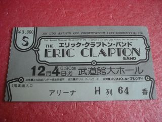 RARE ERIC CLAPTON Japan Tour Program 1979 Japanese Concert brochure Ticket Stub 3