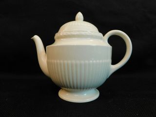 Teapot - Wedgwood Of Etruria & Barlaston Edme Ribbed White