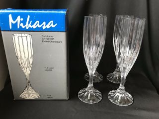 Mikasa Park Lane Crystal Fluted Champagne Glasses (set Of 4) - Open Box