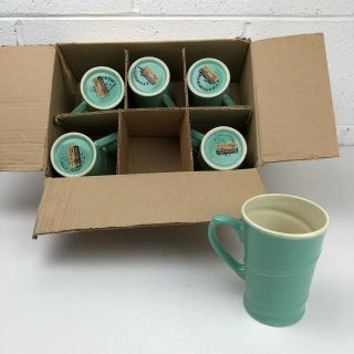 Vintage Peet’s Coffee Mug Set Of 6 Teal Blue Chatsworth England Rare