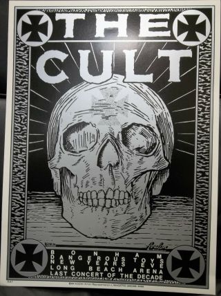 The Cult 19x14 Concert Poster Long Beach Arena Years Eve 1989 Rare
