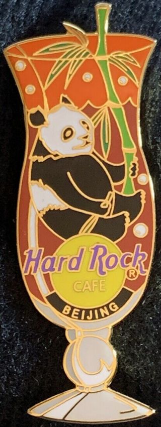 Hard Rock Cafe Beijing 2002 Hurricane Glass Series Pin 1 Panda W/bamboo 14641