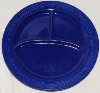 Fiesta® Dinner Ware,  Vintage,  10 1/2 " Compartment Plate,  Divided,  Cobalt Blue