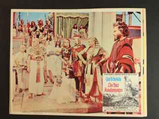 1960s Mexican Movie Lobby Card For Ten Commandments Charlton Heston