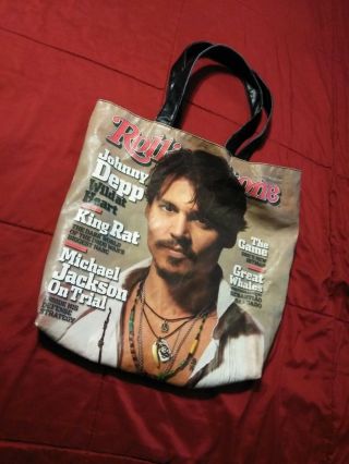 Johnny Depp Rolling Stone Originals 14 " X16 " Vinyl Tote Bag 2005 Cover Issue Ex
