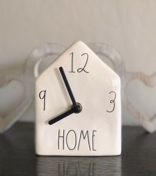 Rae Dunn Birdhouse Clock “home” Rare