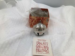 Wallace Silversmiths Limited Edition 1977 Sleigh Bell Ornament Pre - Owned