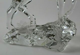 Bleikristall 24 Lead Crystal Deer Doe Made in Germany Frosted Leaves 3