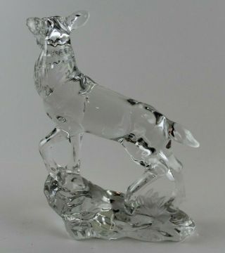 Bleikristall 24 Lead Crystal Deer Doe Made in Germany Frosted Leaves 4